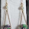 Floral Glass Lampwork Bead Dangle Earrings - Image 3