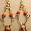 Handcrafted Orange Bead Dangle Earrings – Non-Tarnish Gold Wire - Image 2