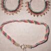Festive Beaded Hoop Earring and Bracelet Set - Image 4