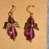 Amethyst Angel Earrings with Gold-Plated Ear Wires - Image 3