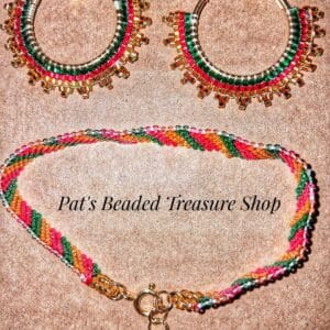 Beaded Hoop Earring and Bracelet Set