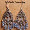 Blue Crystal Filigree Chandelier Earrings