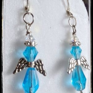 December Birthstone Angel Earrings