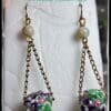 Floral Glass Lampwork Bead Dangle Earrings