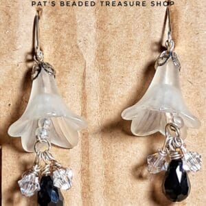 Frosted lily wedding earrings