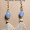 Light Blue Tassel Drop Earrings