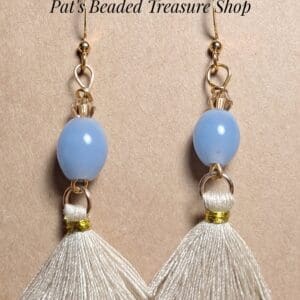 Light Blue Tassel Drop Earrings