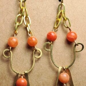 Orange Bead Dangle Earrings