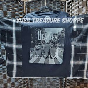 Oversized Upcycle Band Flannel-Tee