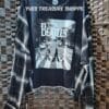 Oversized Upcycle Band Flannel-Tee - Image 2