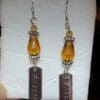 Faith Jewelry – Blessed Silver Charm Earrings with Amber Crystals - Image 4