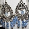 Blue Crystal Filigree Chandelier Earrings – 0.925 Sterling Silver Ear Wires - Image 3
