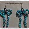 Turquoise Ribbon Cascade Earrings With Black Wire Finish - Image 3