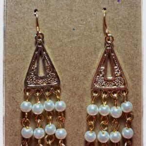 Gold Chandelier Pearl Earrings