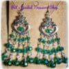 Beautiful Silver Heart Dangles With Emerald Green Rondelle Beads - Image 2