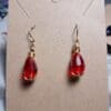 Red Crystal Teardrop Earrings With Gold Plated Ear Wires - Image 5