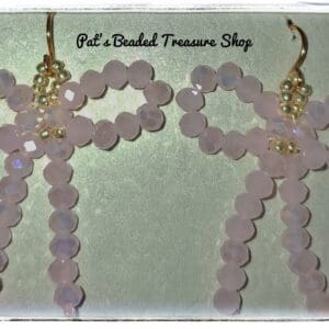 Beaded Bow Statement Earrings