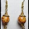 Cross and Wood Bead Dangle Earrings
