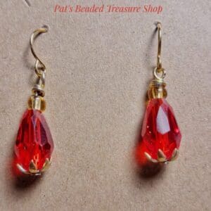 Red Crystal Teardrop Earrings