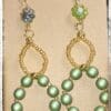 Sage Green Pearl Hoop Earrings