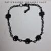 Tanzanite Flower Bracelet with Black Chain Bracelet