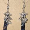 Whimsical Acetate Bar Dangle Earrings with Crystal Cluster Accents - Image 3