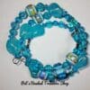 Aqua Blue Memory Wire Bracelet