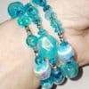 Aqua Blue Memory Wire Bracelet - Image 4