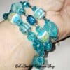 Aqua Blue Memory Wire Bracelet - Image 3
