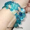 Aqua Blue Memory Wire Bracelet - Image 2