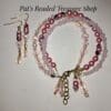 Pink Crystal Bracelet and Earring Set with Gold Plated Ear Wires - Image 5