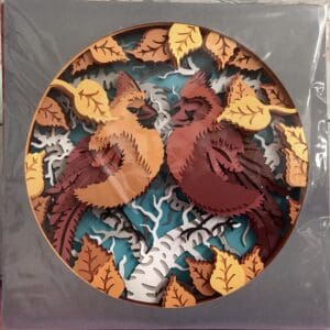 Autumn Cardinals Shadow Box