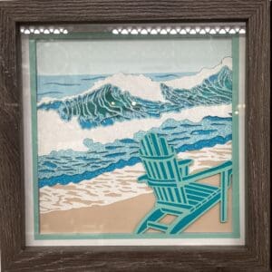 Beach house ocean view shadow box 1