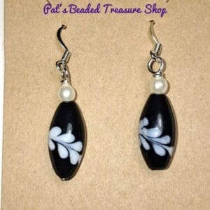 Black Lampwork Glass Earrings