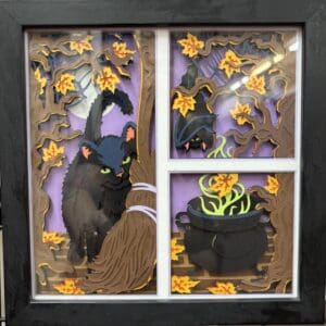 Witchy Cat Shadow Box