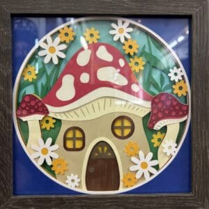 Mushroom Cottage Shadow Box