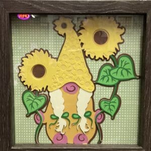 Sunflower Gnome Shadow Box