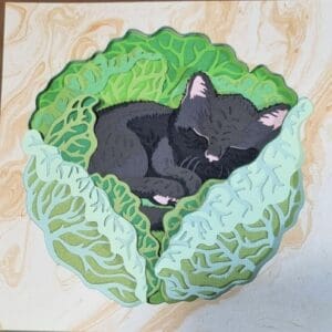 Sleeping Cat Shadow Box