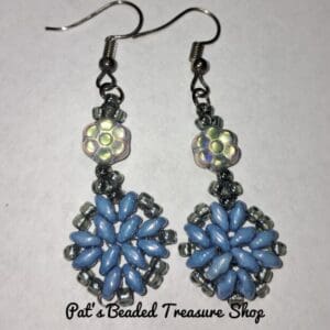 Blue Floral Earrings