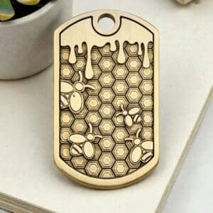 Laser Engraved Bumblebee Dog Tag