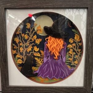 Witch and cat shadow box