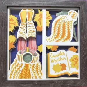 Handmade Fall Sweater Shadow Box