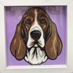 basset hound dog paper art