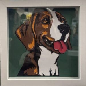 Beagle Portrait Paper Cut Shadow Box