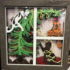 Holiday Cats Shadow Box