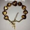 Golden Acrylic Heart Bracelet with Fairy Charm – Whimsical Charm Jewelry - Image 2
