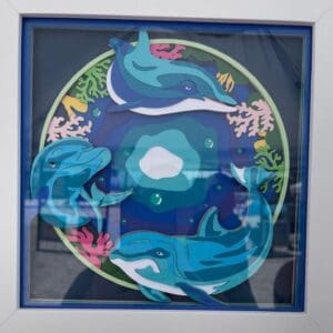 Dolphin Trio Shadow Box