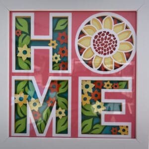 Sunflower HOME Shadow Box