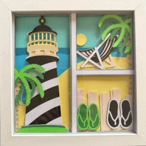 Coastal Lighthouse Shadow Box