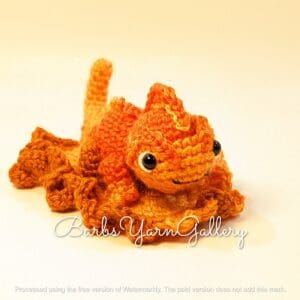 Chameleon crochet mini plush toy